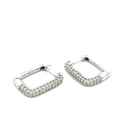 Oorbel "Silver Glitter Creoles"