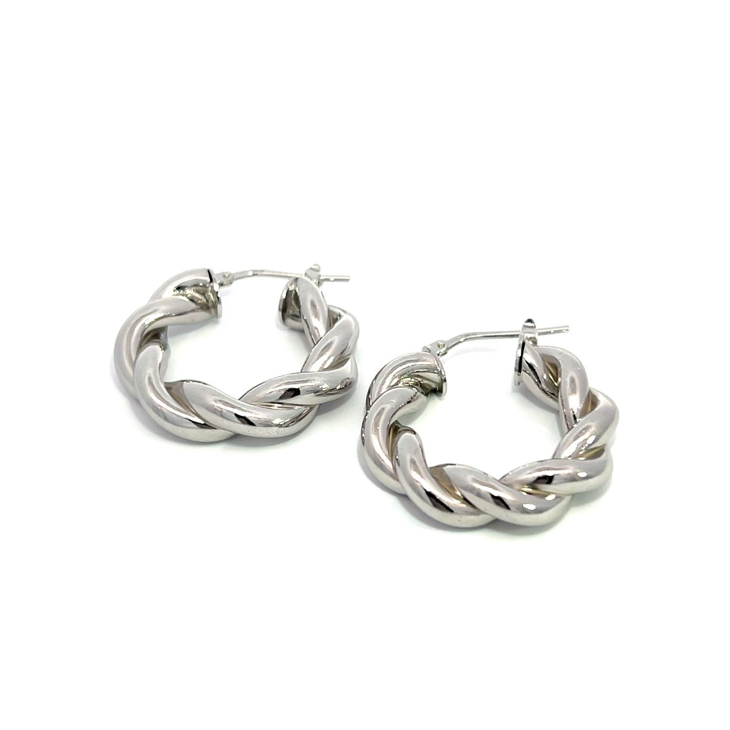 Oorbel "Creole Twisted Silver L"