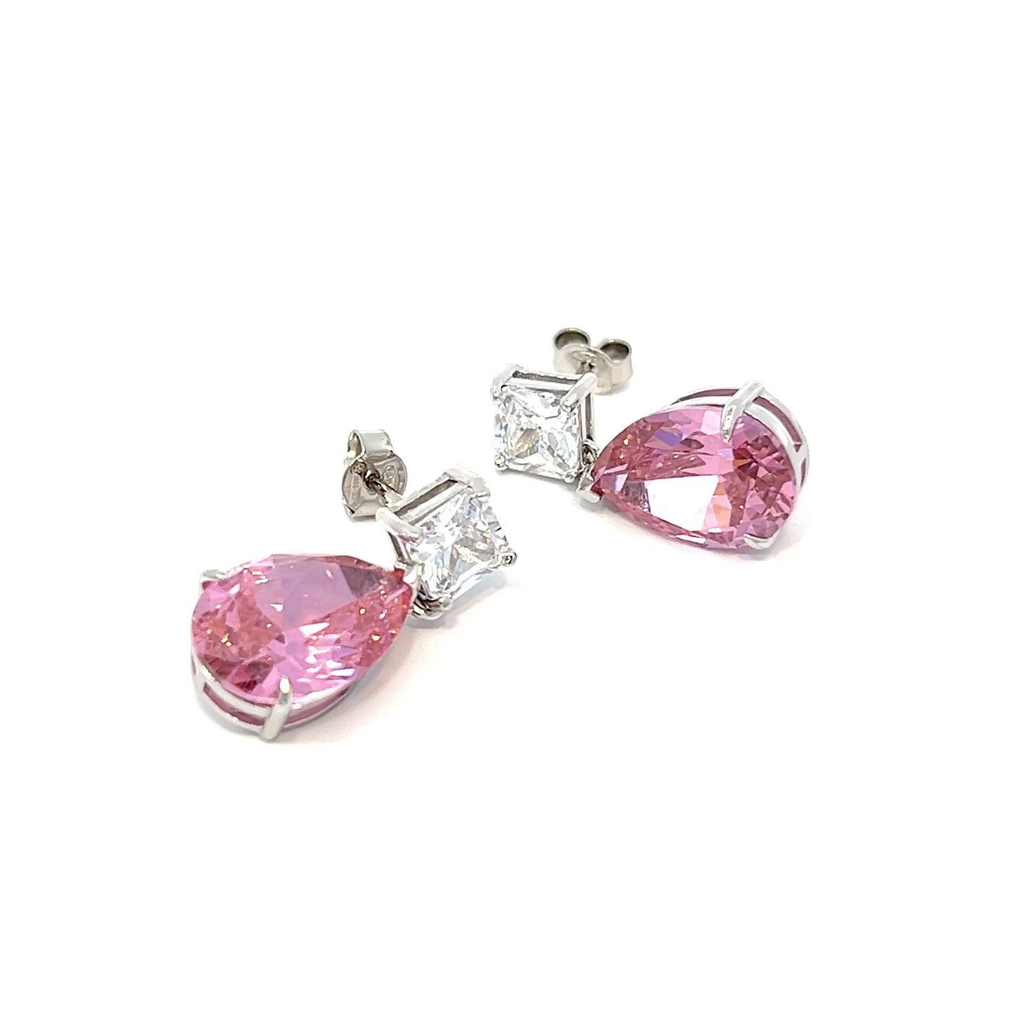Oorbel "Pink Shine Silver"