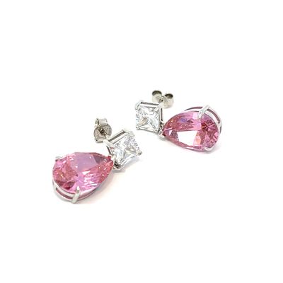 Oorbel "Pink Shine Silver"