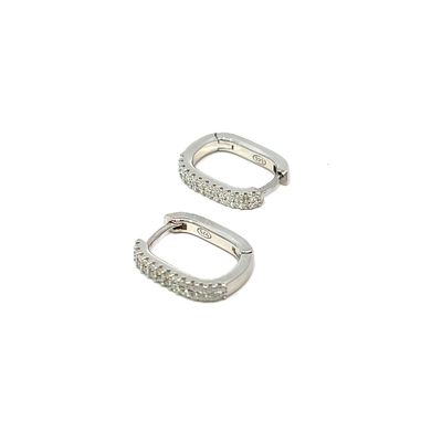 Oorbel "White Glam Hoop"