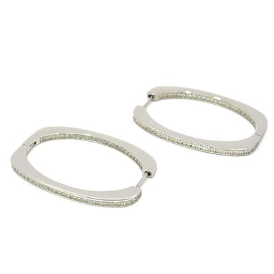 Oorbel "White Glam Hoop XL"