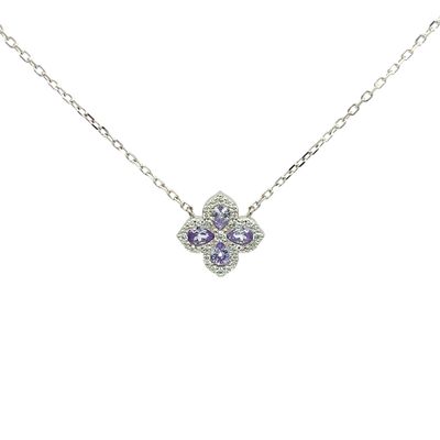 Halsketting Halsketting "Lila Clover Silver"