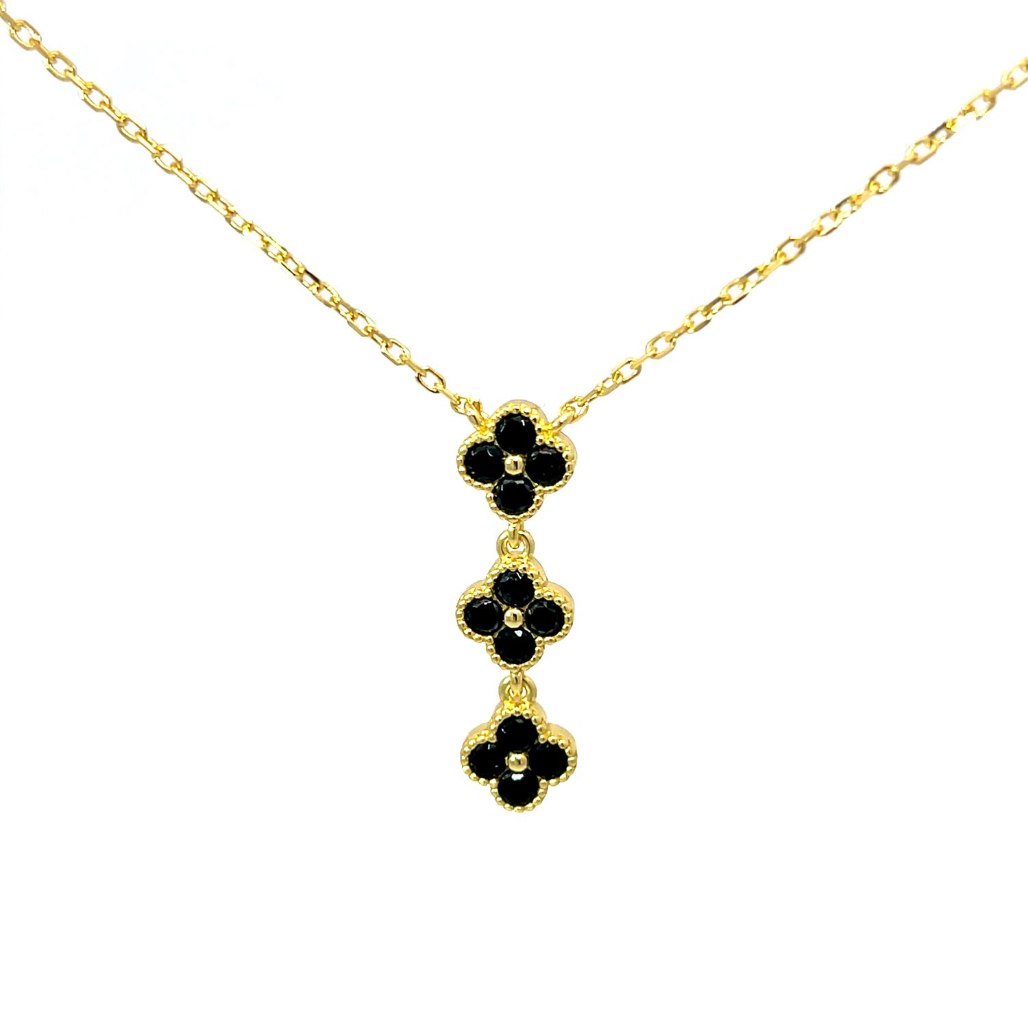 Halsketting Halsketting "Black Florals Golden"