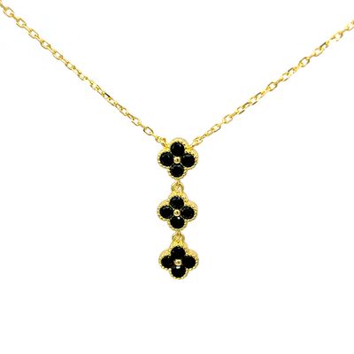 Halsketting Halsketting "Black Florals Golden"