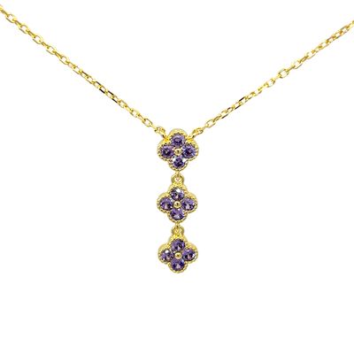 Halsketting Halsketting "Purple Florals Golden"