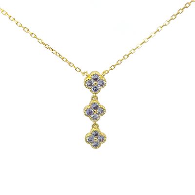 Halsketting Halsketting "Lila Florals Golden"