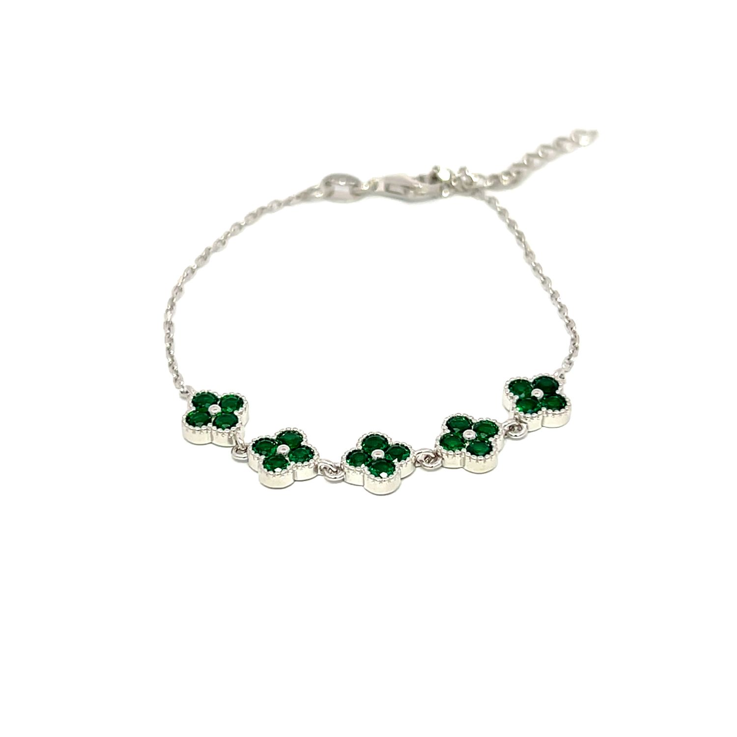 Armband Armband "Green Florals Silver"