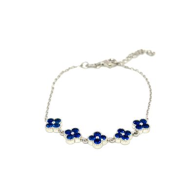 Armband "Blue Florals Silver"