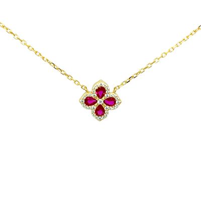 Halsketting Halsketting "Red Clover Golden"