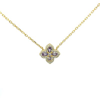 Halsketting Halsketting "Lila Clover Golden"