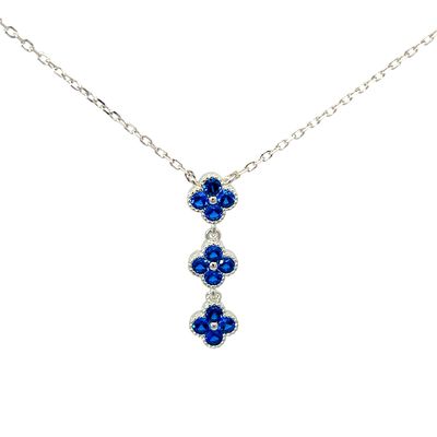 Halsketting "Blue Florals Silver"