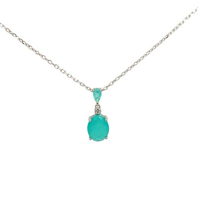 Halsketting Halsketting "Milky Turquoise Drop Silver"