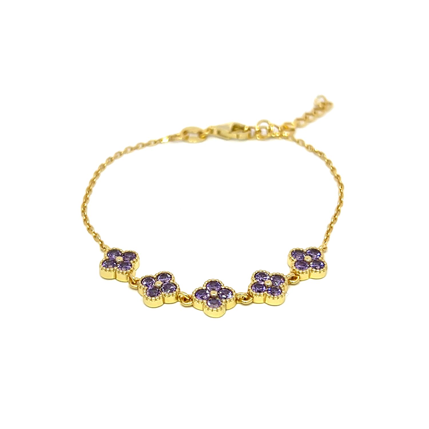 Armband Armband "Purple Florals Golden"