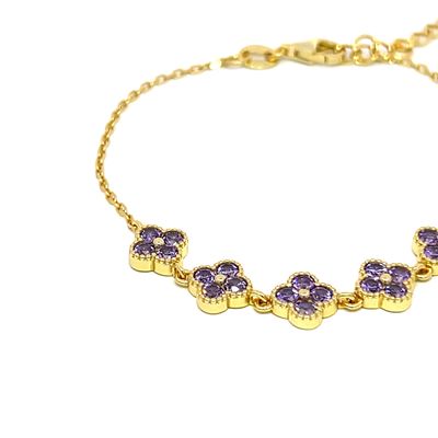Armband "Purple Florals Golden"