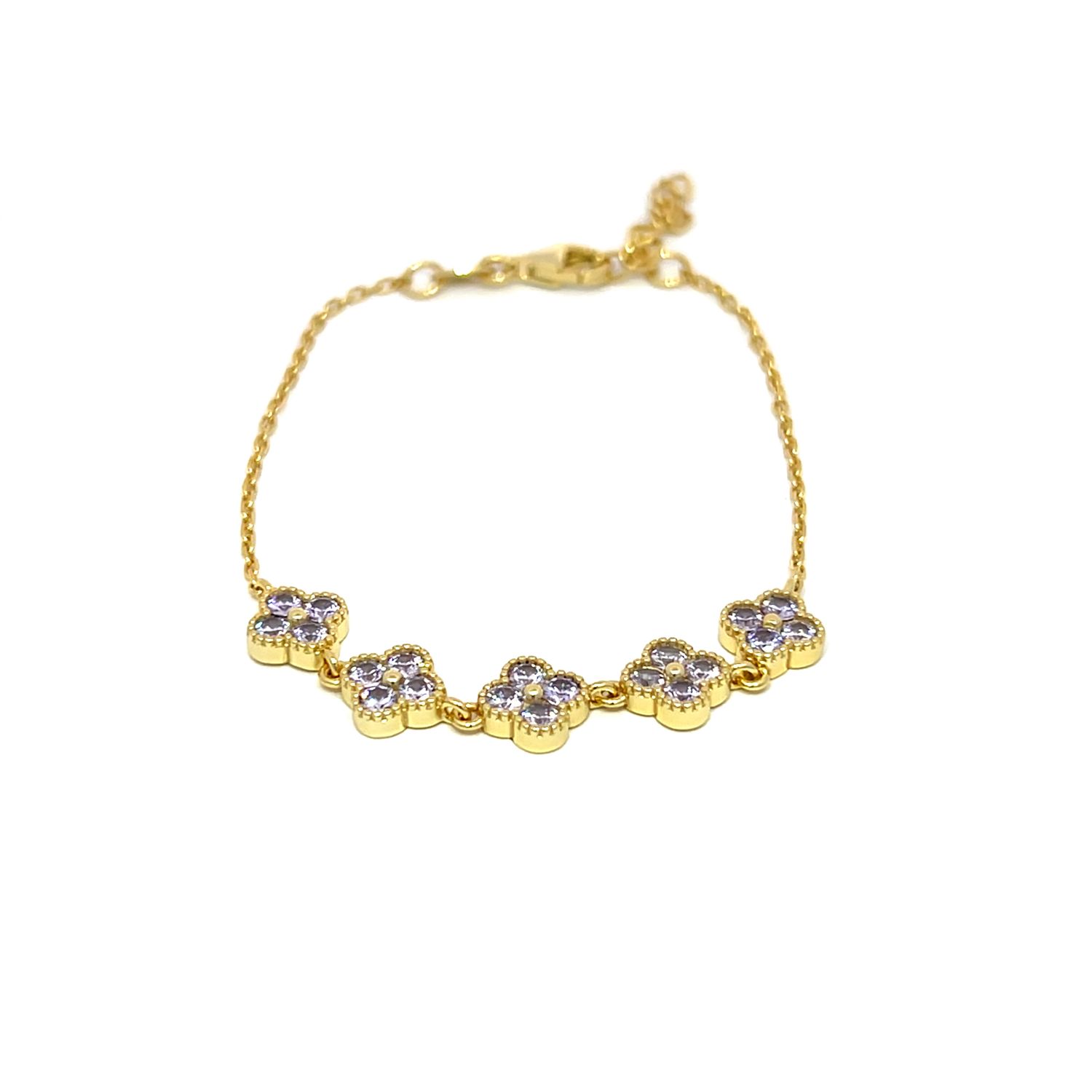 Armband Armband "Lila Florals Golden"