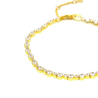 Armband "White Tennis Golden"