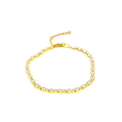 Armband "White Tennis Golden"