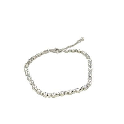 Armband "White Tennis Silver"