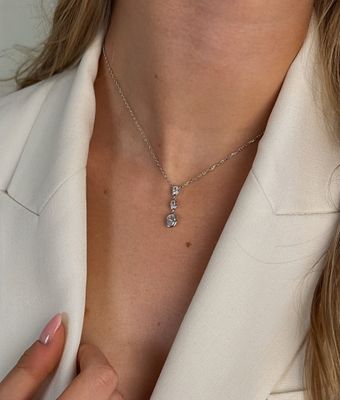 Halsketting "Trio Drops Silver"