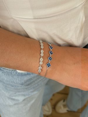 Armband "Blue Florals Silver"