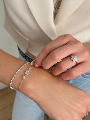 Armband "White Tennis Silver"