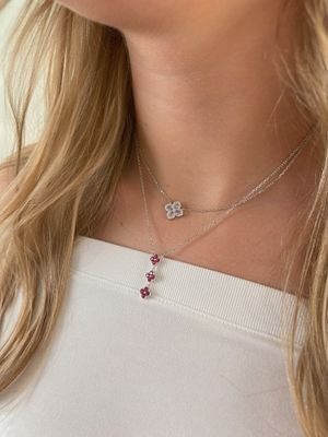 Halsketting "Lila Clover Silver"