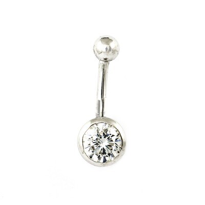 Navelpiercing "Solitair" in 18 Karaat goud