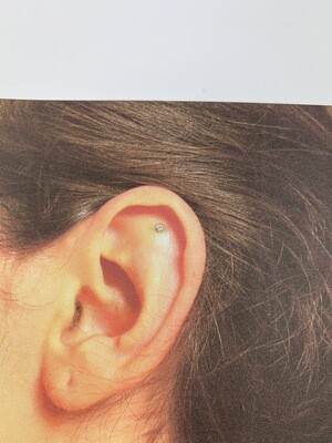 LABRET piercing 18Kt echt goud met steentje