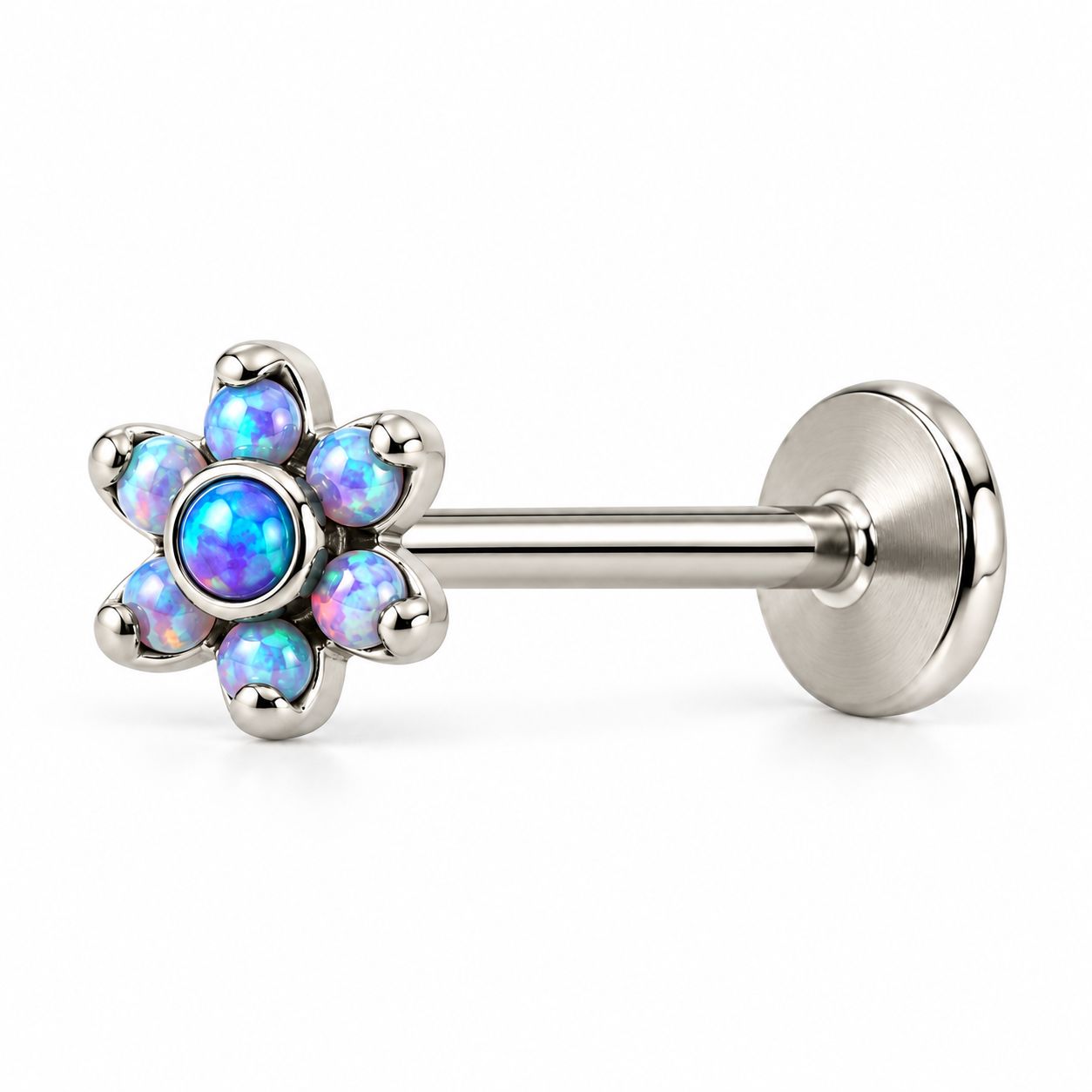 LABRET piercing opaal bloemetje