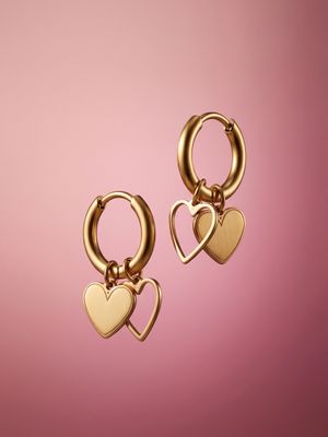 Oorbel "Duo Hearts Creole"