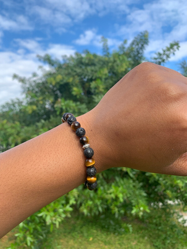 Tiger’s Eye with Lava Rocks
