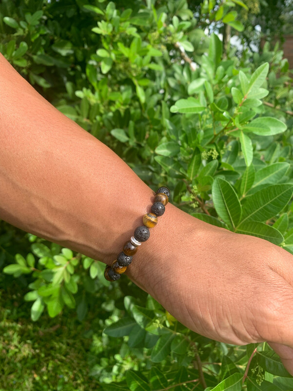 Tiger’s Eye with Lava Rocks