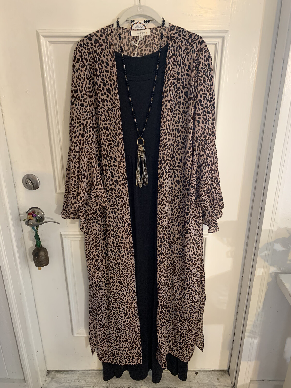 Pinkish Cheetah Kimono Plus Size