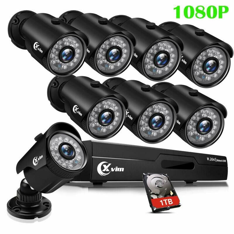 xAx 16ch 8 Cameras Surveillance System w/Night Vision Easy Remote Access Motion Alert