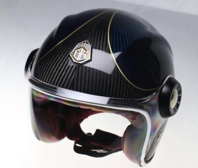 GUANG - JET HELMET BLUE AND BLACK CARBON