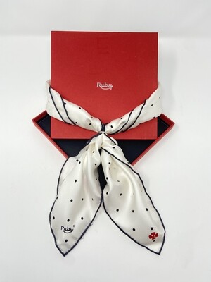 BANDIT SILK SCARF DOT WHITE &amp; BLACK