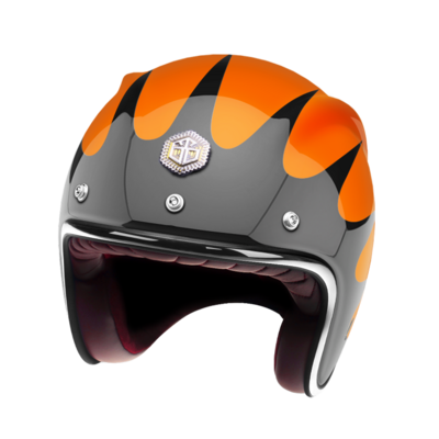 GUANG - OPEN FACE HELMET SPEEDRUN BLACK &amp; TANGERINE