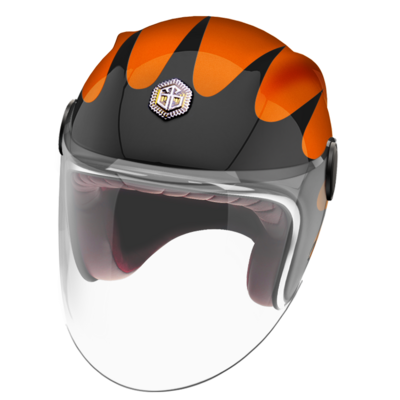 GUANG - JET HELMET SPEEDRUN BLACK &amp; TANGERINE