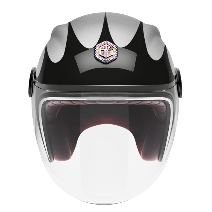 GUANG - JET HELMET SPEEDRUN BLACK & SILVER