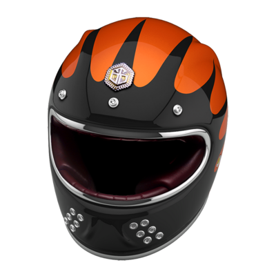 GUANG - FULL FACE HELMET SPEEDRUN BLACK &amp; TANGERINE