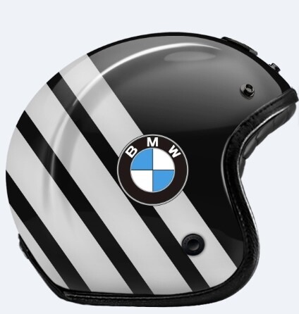 GUANG - OPEN FACE HELMET BLACK & WHITE BMW SE