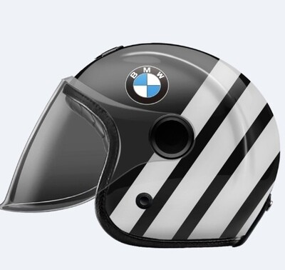 GUANG - JET FACE HELMET BLACK &amp; WHITE BMW SE