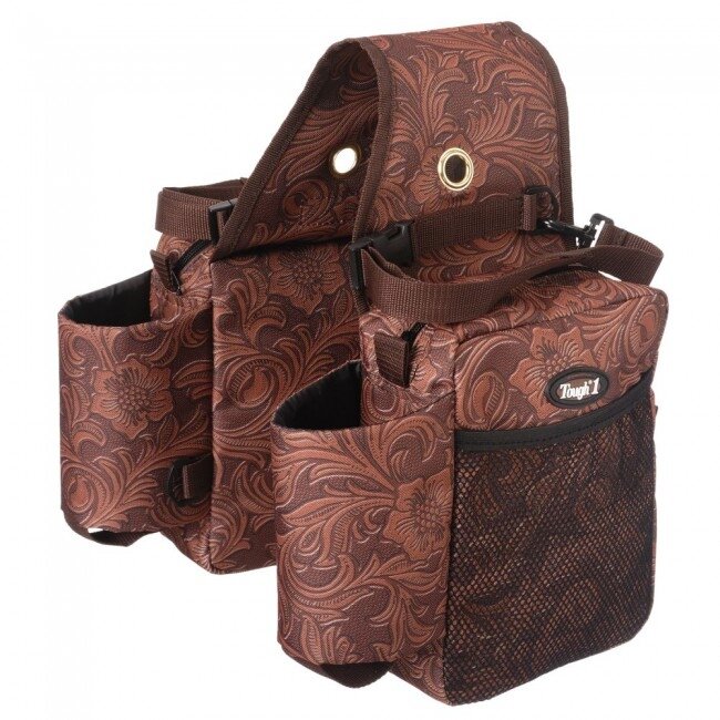 Bruine zadeltas in 'Tooled Leather print Bruine zadeltas in 'Tooled Leather print