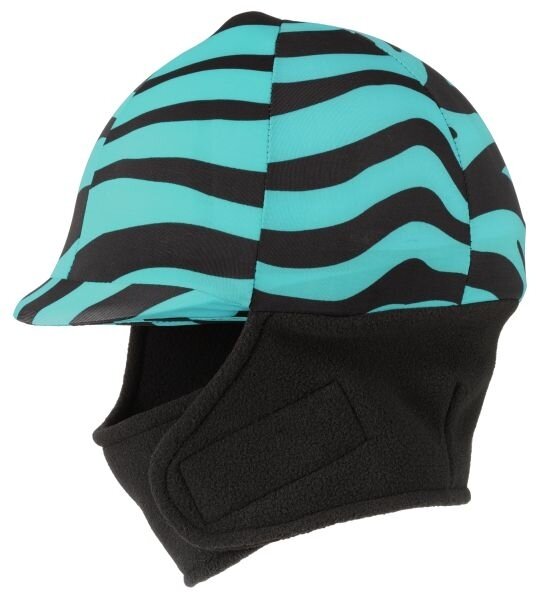 Winter cap cover met fleece zebra aqua
