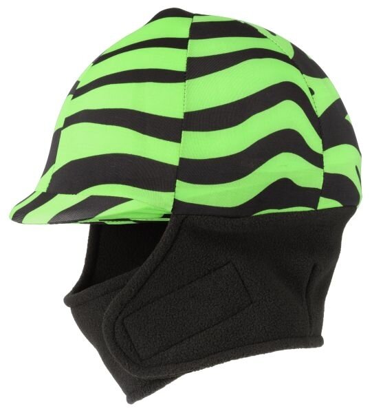 Winter cap cover met fleece zebra groen