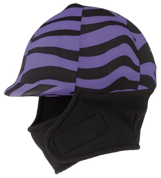 Winter cap cover met fleece, zebra paars
