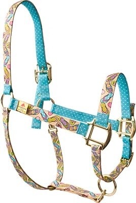 Flip Flops on Teal Polka" High Fashion halster"