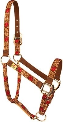 Leather Rose Red" High Fashion halster"