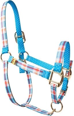 Madras Blue on Blue Polka Madras Blue on Blue Polka" High Fashion halster"